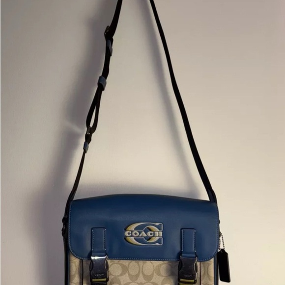 Coach Track Crossbody Bag In Colorblock Signature Canvas Sporty Athletic - Picture 2 of 14